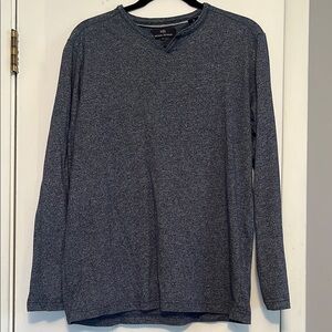 Michael Brandon Heathered Navy Long Sleeve Tee